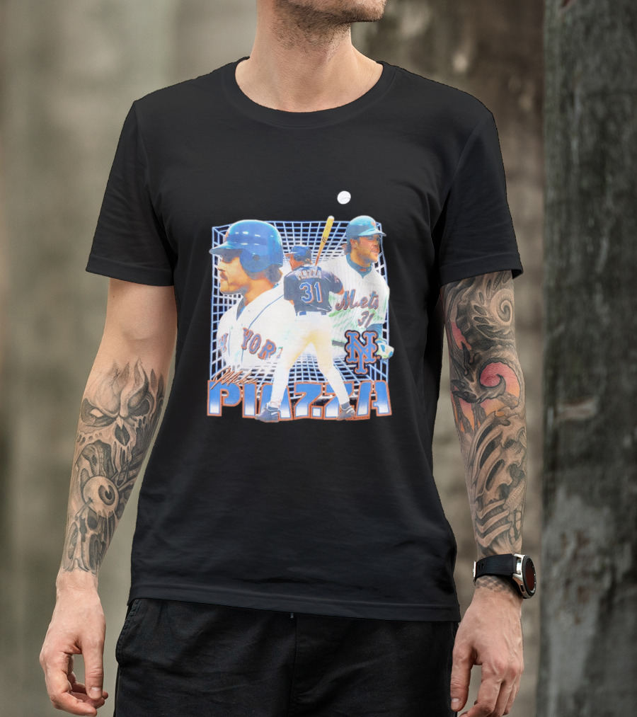 Mike Piazza New York Mets Black Legendary Piazza 31 Mets 31 T-Shirt