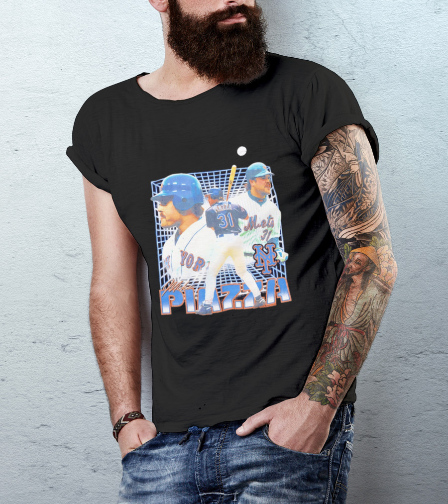 Mike Piazza New York Mets Black Legendary Piazza 31 Mets 31 T-Shirt