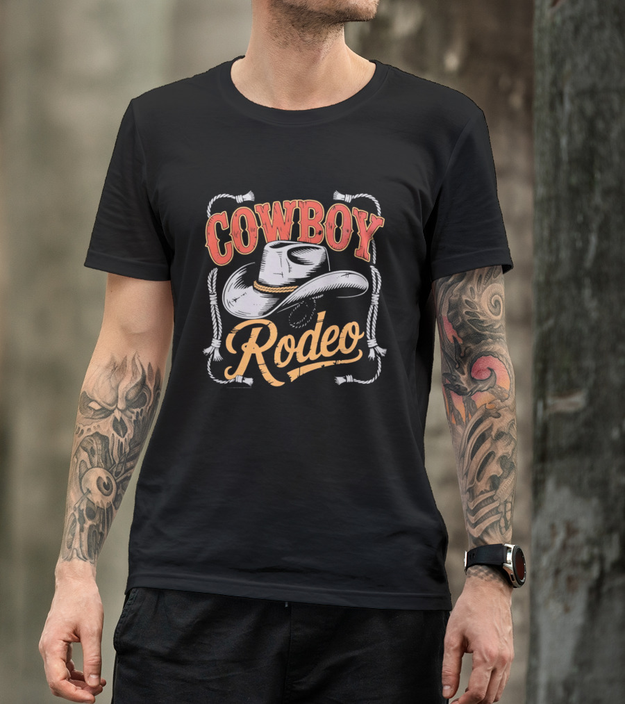 COWBOY RODEO Western Hat Rope T-Shirt