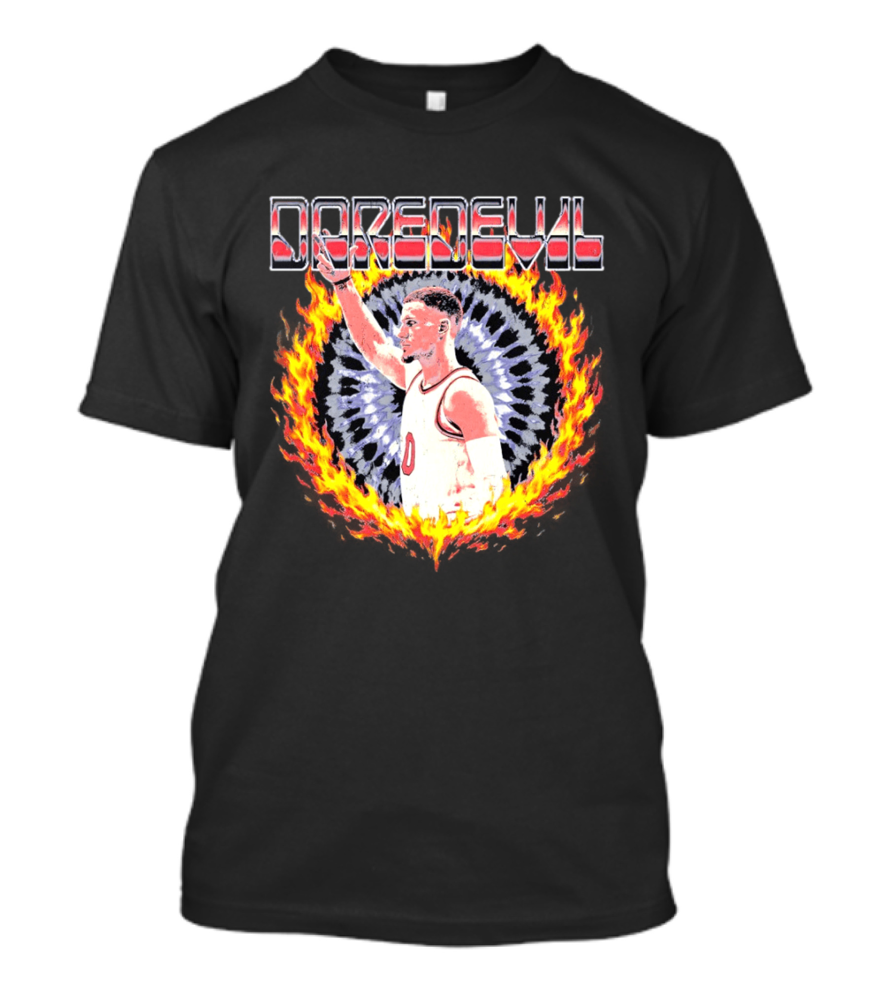 Daredevil Basketball Player In Fire Ring T-Shirt