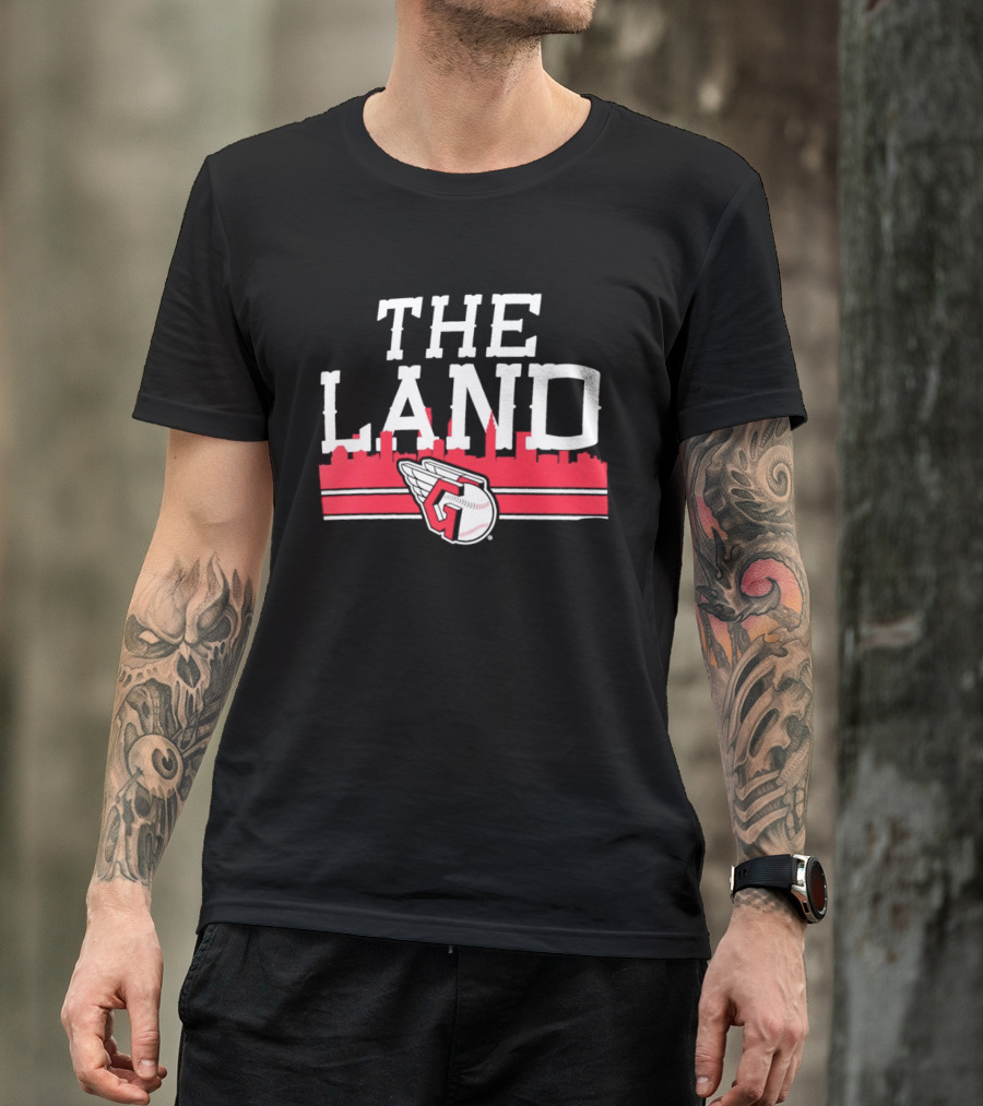 The Land Cleveland Guardians Baseball Skyline T-Shirt