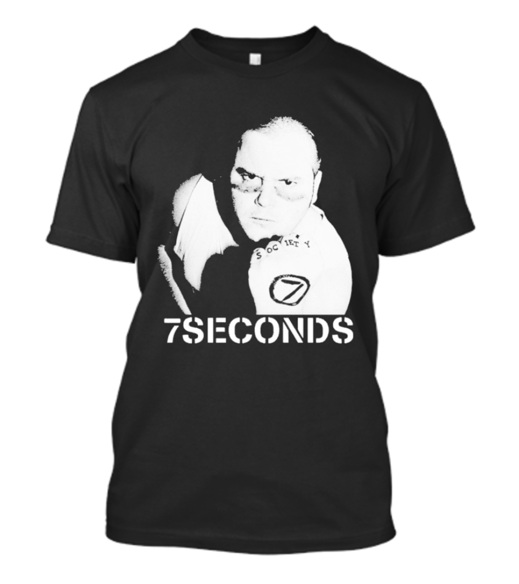 7 Seconds Society SBG White Text Fighter Pose T-Shirt