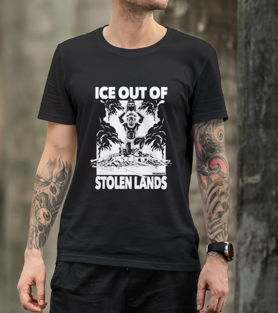 Ice Out Of Stolen Lands Activist Statement By MuckRock T-Shirt