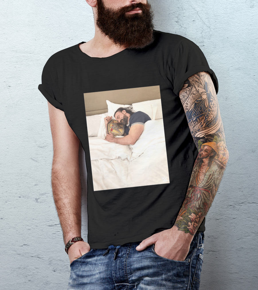 Drew McIntyre WWE Champion Sleeping Image T-Shirt