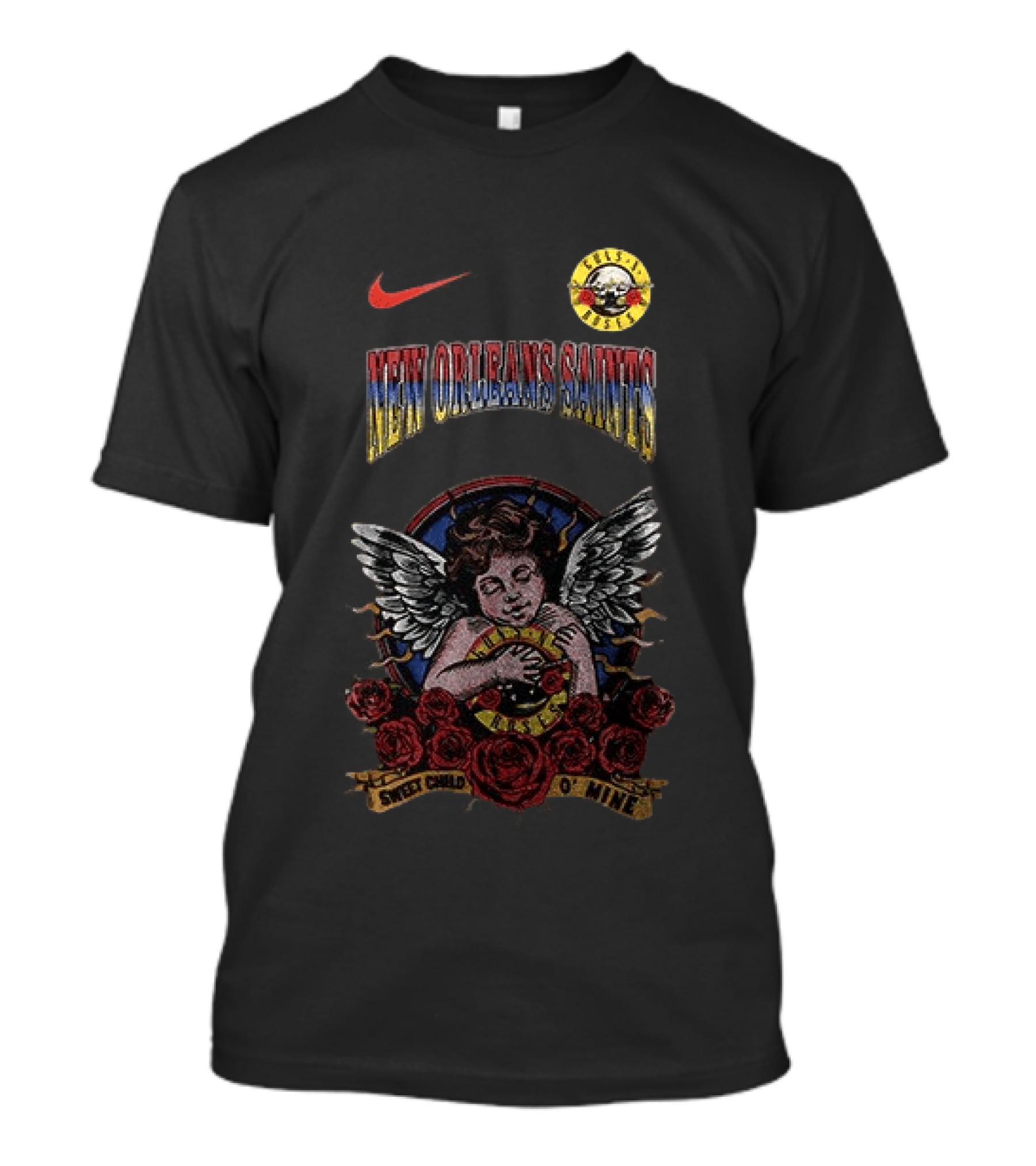 New Orleans Saints Guns N Roses Sweet Child O' Mine Nike Collaboration T-Shirt