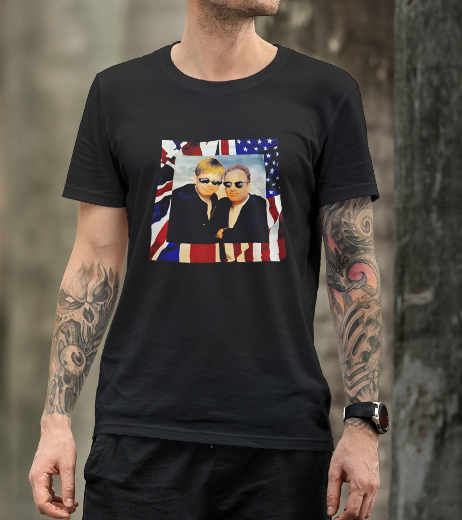 Elton John Billy Joel 1994 Tour American Flag T-Shirt