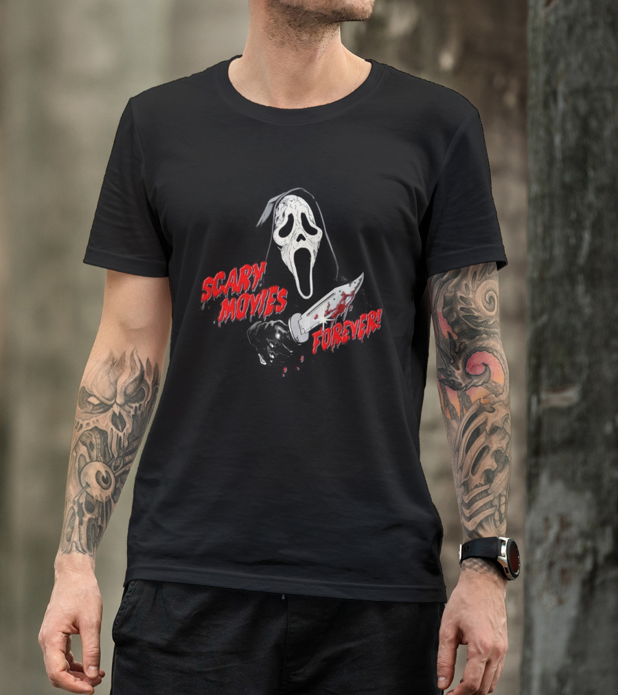 Ghostface Scary Movies Forever Knife Scream T-Shirt