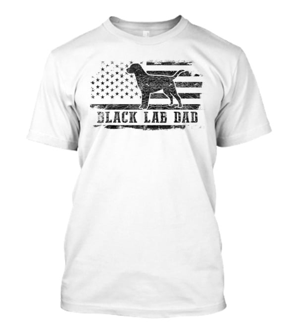 Black Lab Dad American Flag Labrador Retriever T-Shirt