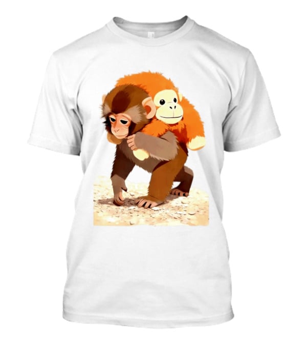 Save Punch Baby Monkey Plush Lonely Monkey Holding Toy T-Shirt