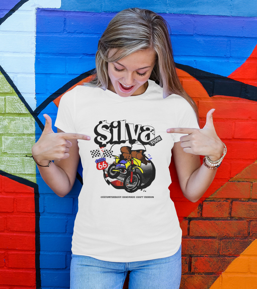 Silva Tour Motorbike Route Customtshirguy Handmade Craft Fashion T-Shirt