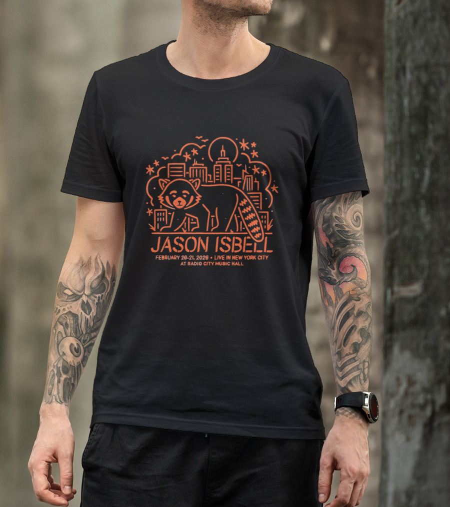 Jason Isbell February 20 21 2026 Beacon Theatre NYC Raccoon Skyline T-Shirt