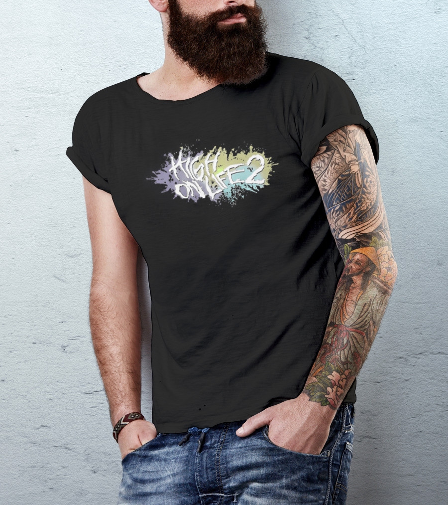 High On Life 2 Paint Splatter Pastel Abstract T-Shirt