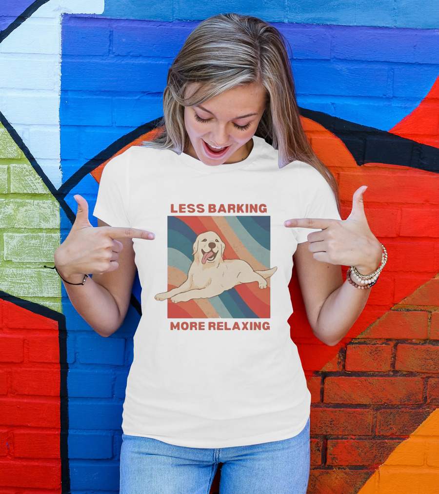 Less Barking More Relaxing Golden Retriever Retro Vibes T-Shirt