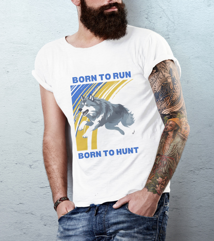 Born To Run Born To Hunt Wolf T-Shirt