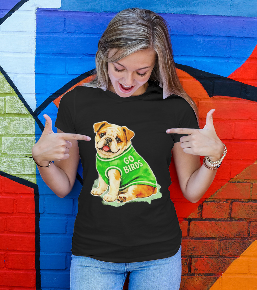 Briish Bulldog Go Birds Phillygoat Passyunk Avenue Green Jersey T-Shirt