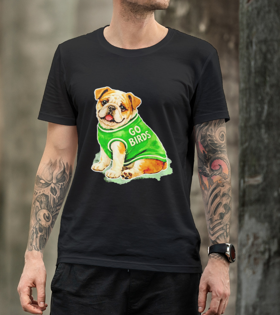 Briish Bulldog Go Birds Phillygoat Passyunk Avenue Green Jersey T-Shirt