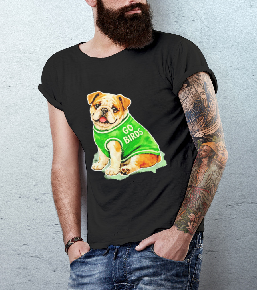 Briish Bulldog Go Birds Phillygoat Passyunk Avenue Green Jersey T-Shirt