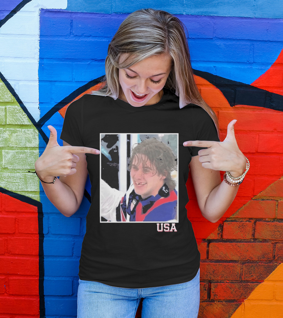USA Hockey Jack Hughes Overtime Winner Celebration Moment T-Shirt