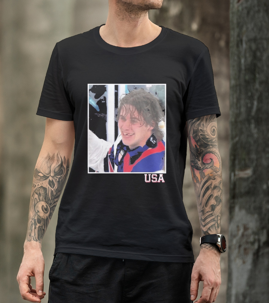 USA Hockey Jack Hughes Overtime Winner Celebration Moment T-Shirt
