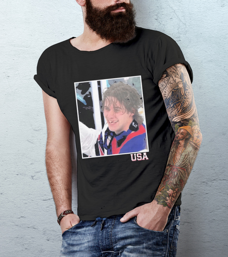 USA Hockey Jack Hughes Overtime Winner Celebration Moment T-Shirt