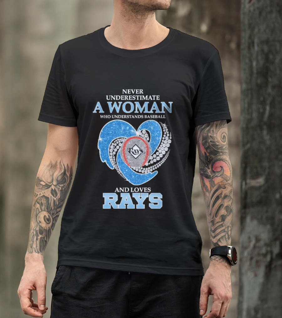 Underestimate A Woman Who Loves Rays T-Shirt