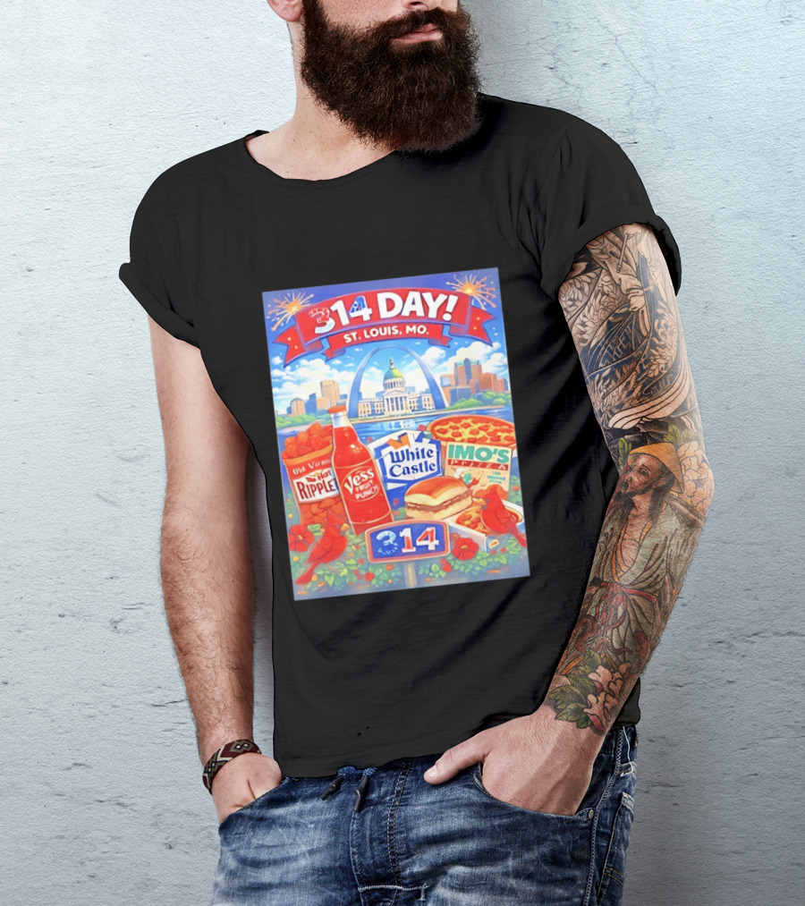 314 Day St Louis MO Arch Ripple Vess White Castle Imo's Pizza Cardinals T-Shirt