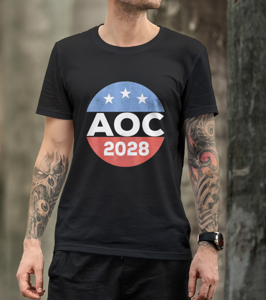 AOC 2028 Campaign Stars Political Election T-Shirt