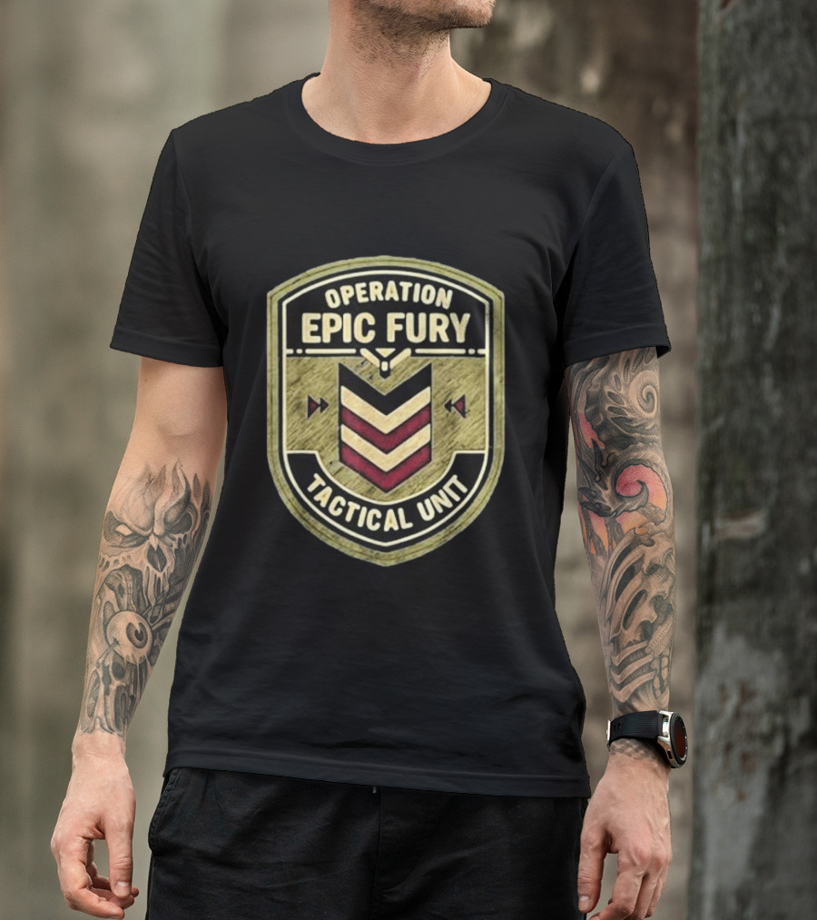 Operation Epic Fury Tactical Unit 90s Command Patch T-Shirt
