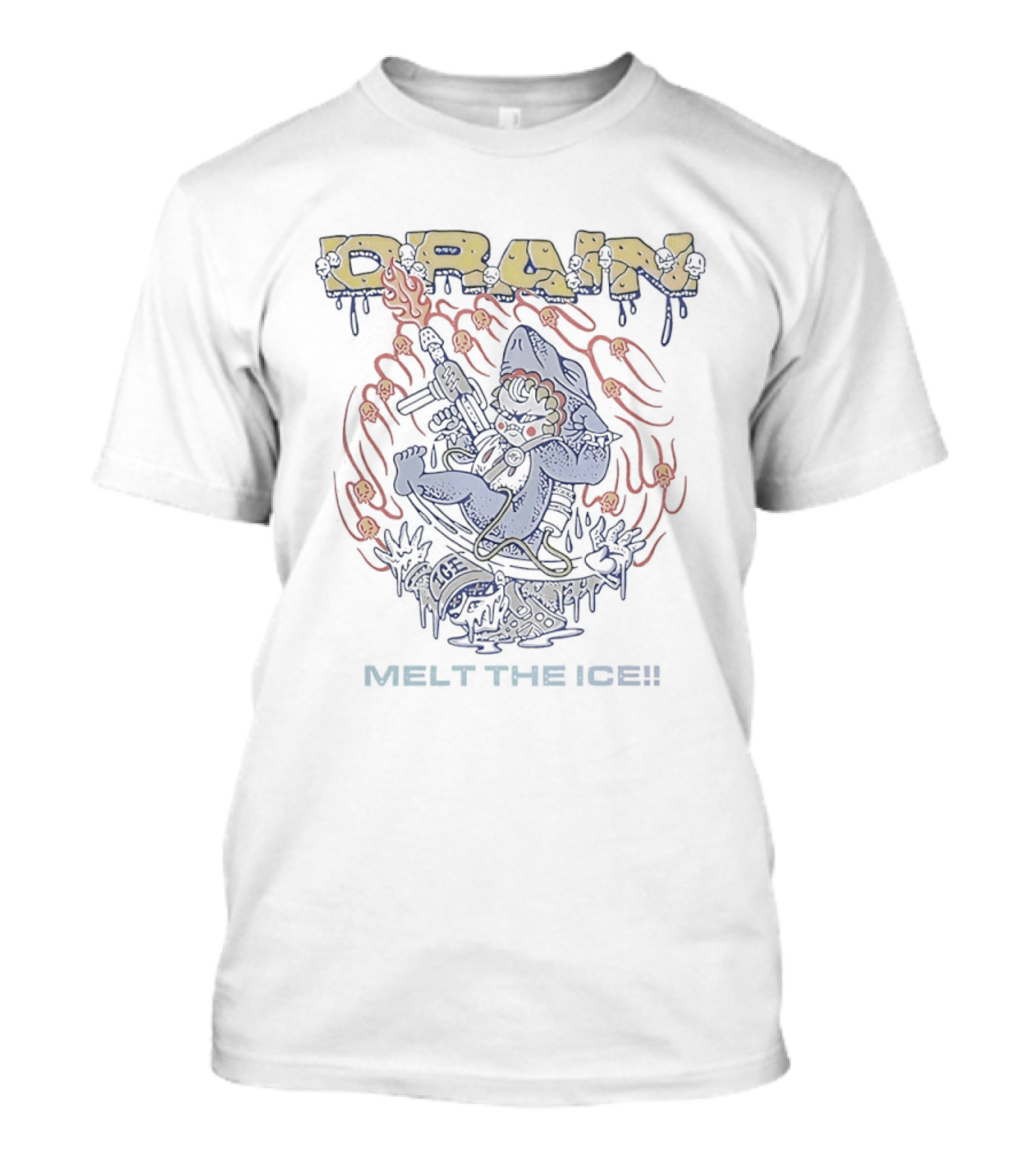 DRain Baby Shark Holding Fire Gun Melt The ICE T-Shirt