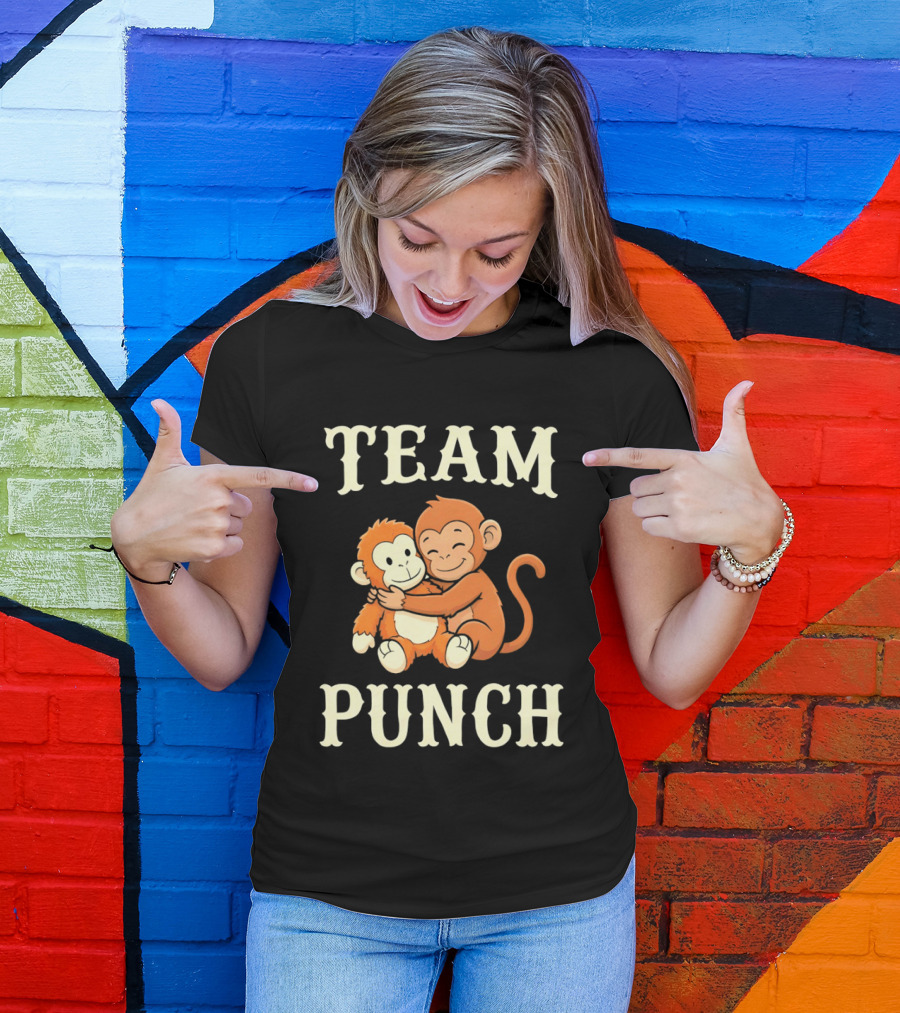 Team Punch Monkey Hugging Companions T-Shirt