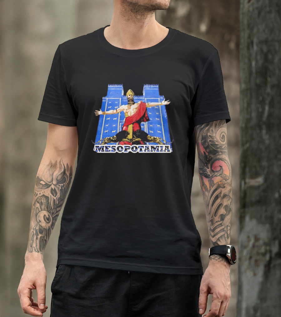 Mesopotamia Ancient Ziggurat Warrior Embrace T-Shirt