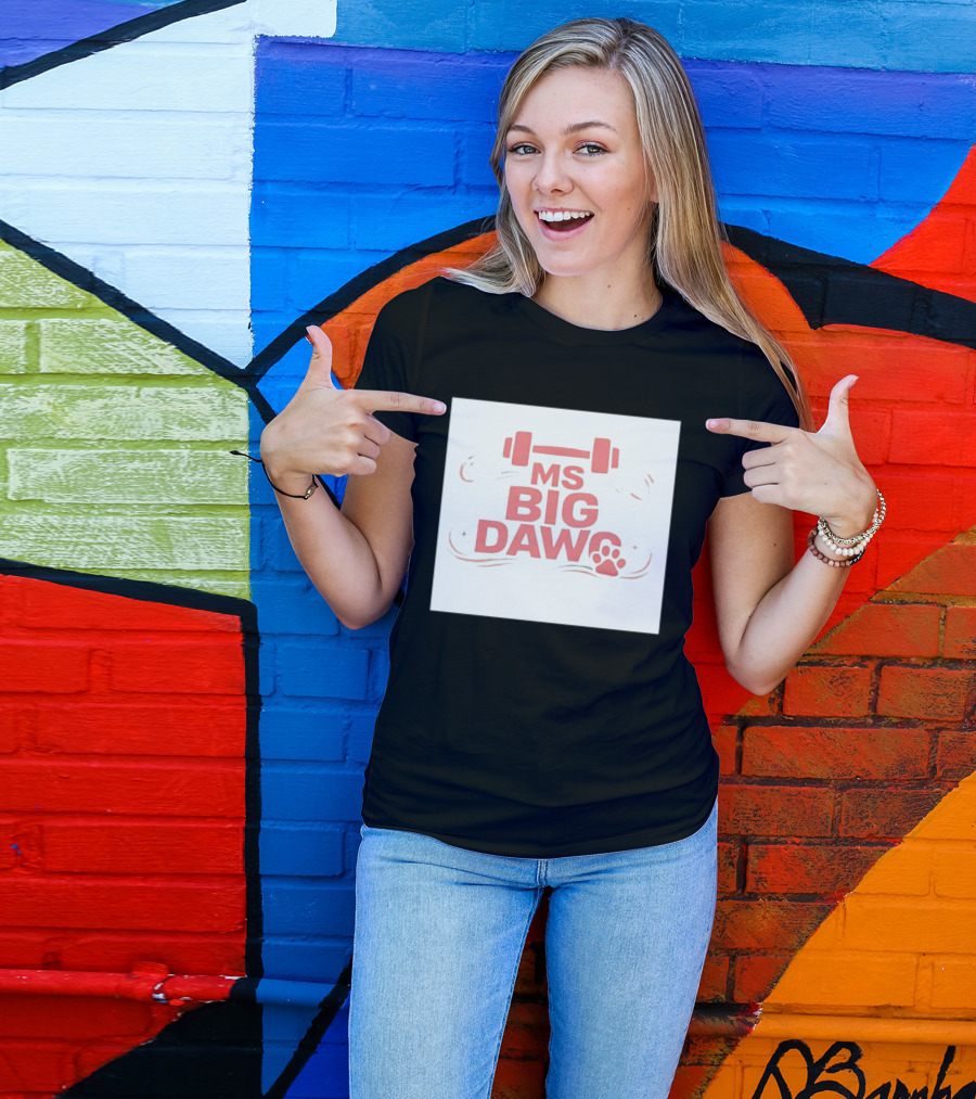 MS Big Dawg Weightlifting Paw Print Fitness T-Shirt