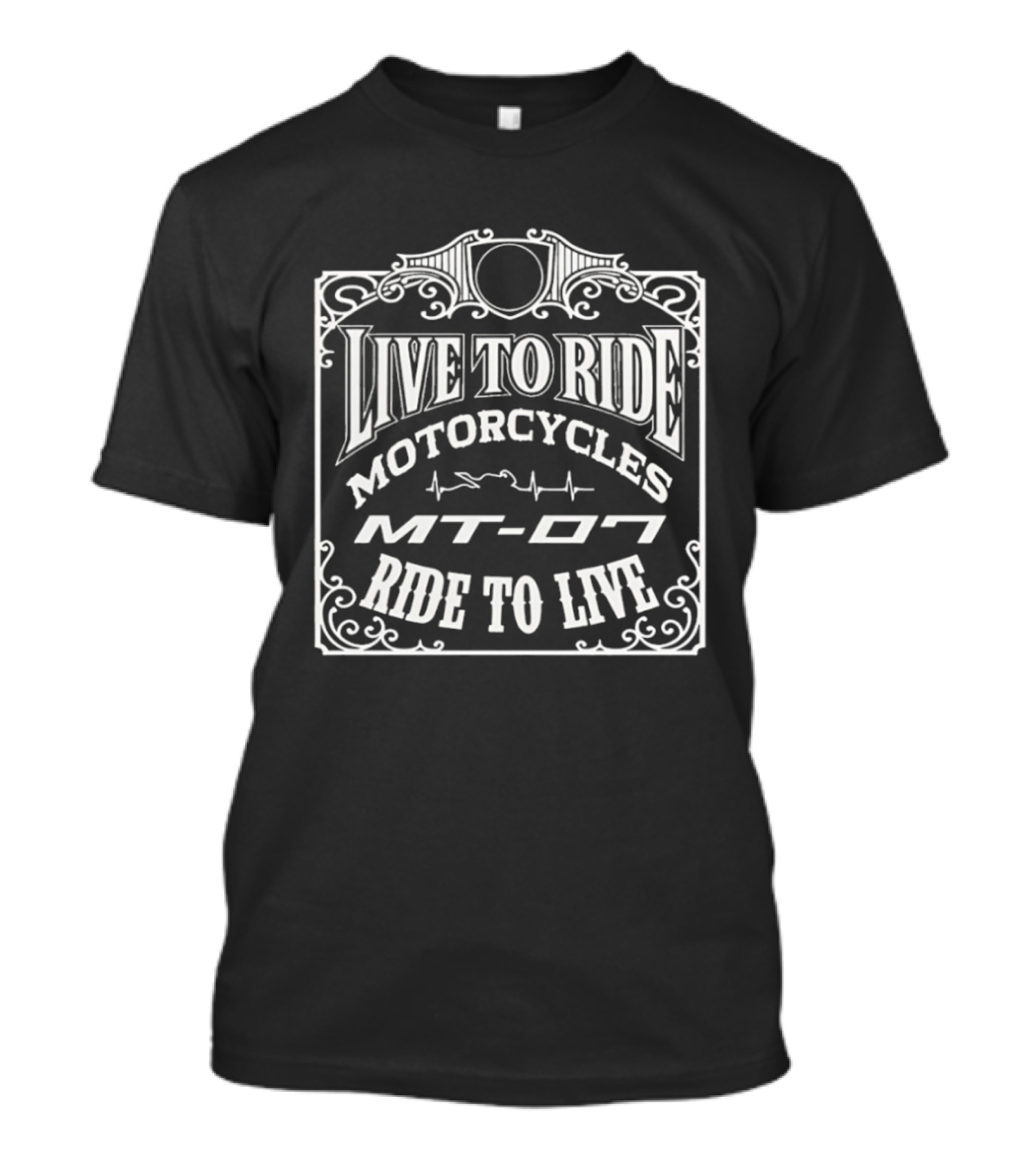 Live To Ride MT 07 Motorcycles Ride To Live Heatbeat T-Shirt