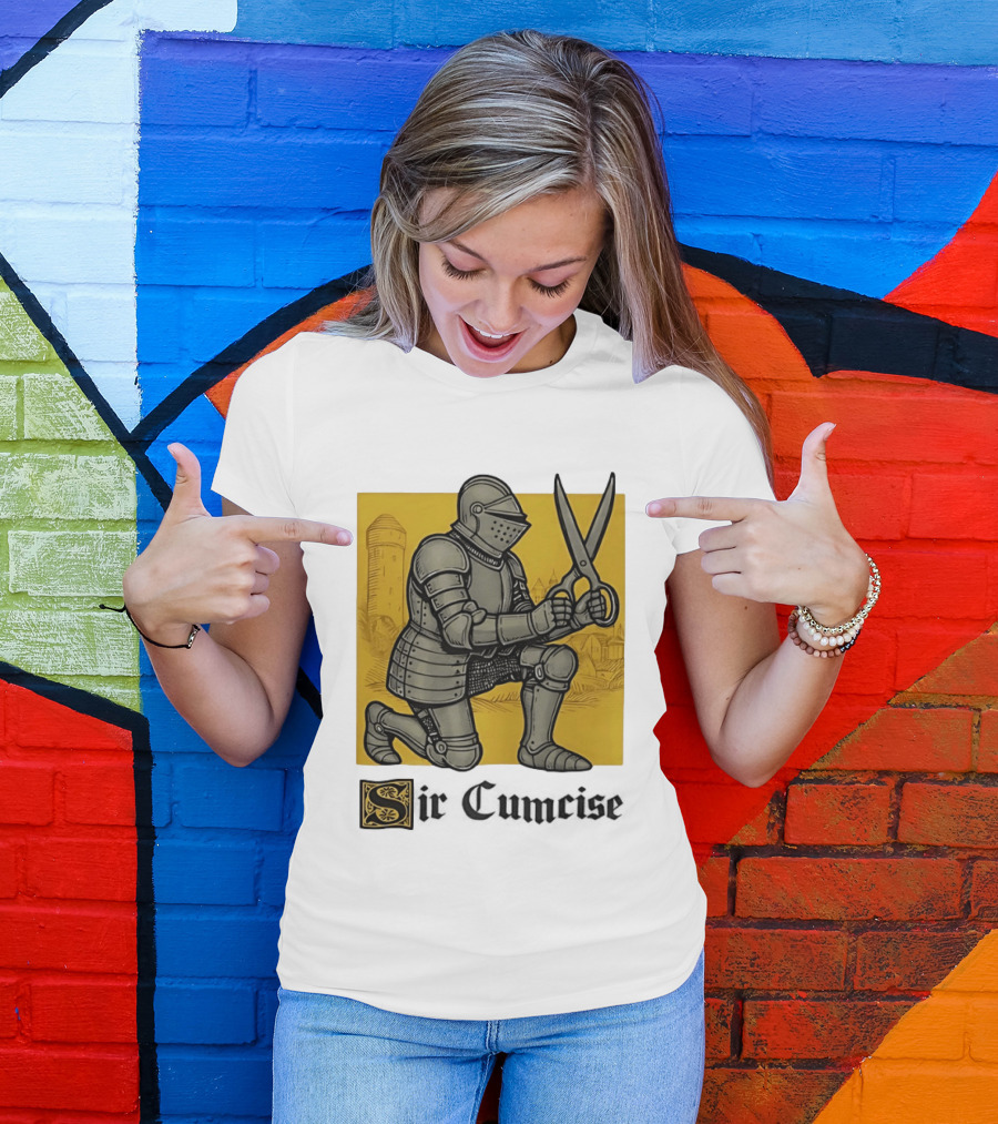 Sir Cumcise Knight Armor With Scissors Medieval T-Shirt