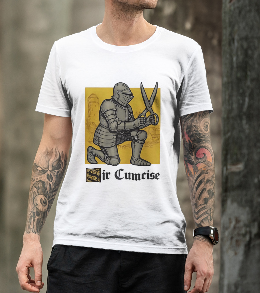 Sir Cumcise Knight Armor With Scissors Medieval T-Shirt