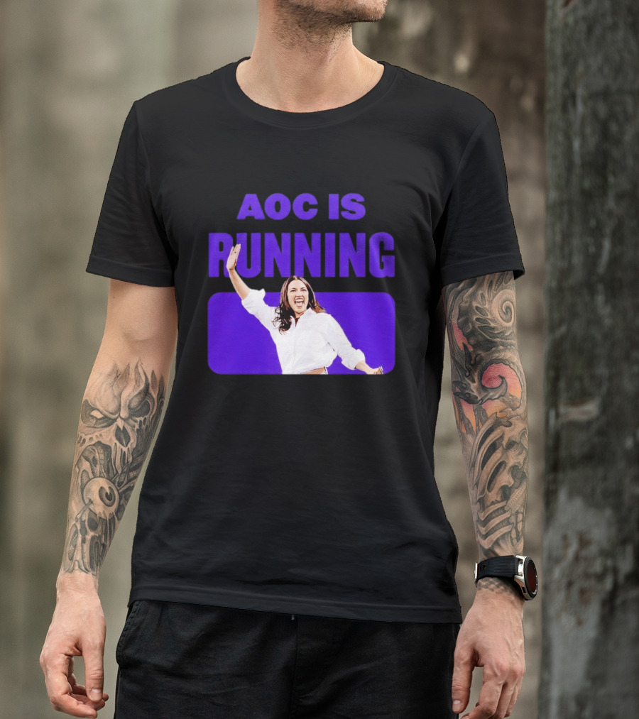 AOC Is Running For President 2028 Bold Campaign Enthusiasm T-Shirt