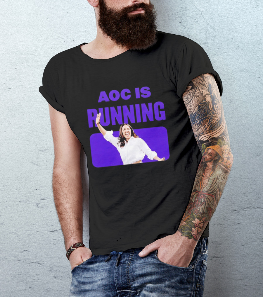 AOC Is Running For President 2028 Bold Campaign Enthusiasm T-Shirt