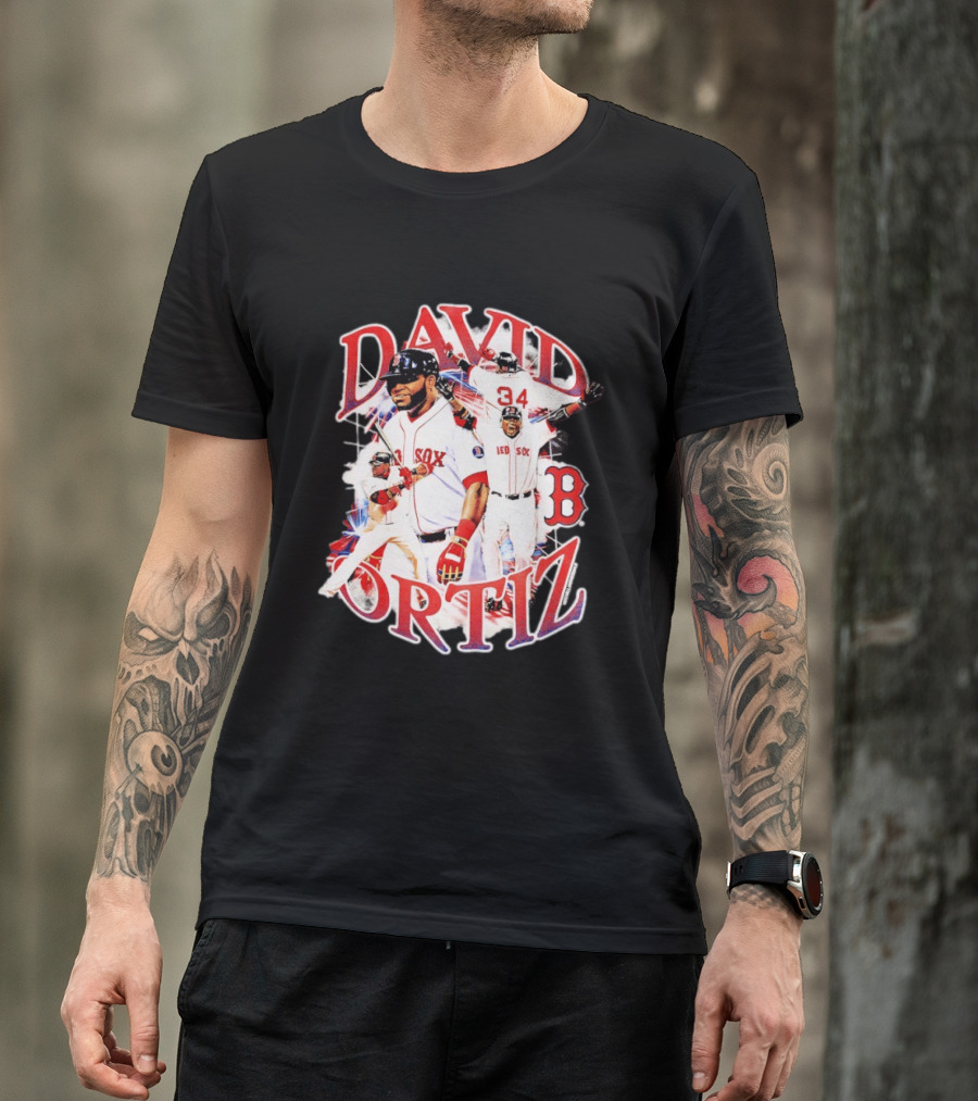 David Ortiz Boston Red Sox Legendary Collage 34 Red Sox B T-Shirt