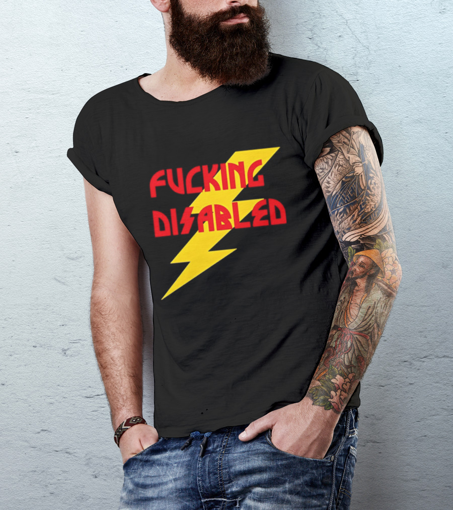Fcking Disabled Lightning Bolt T-Shirt