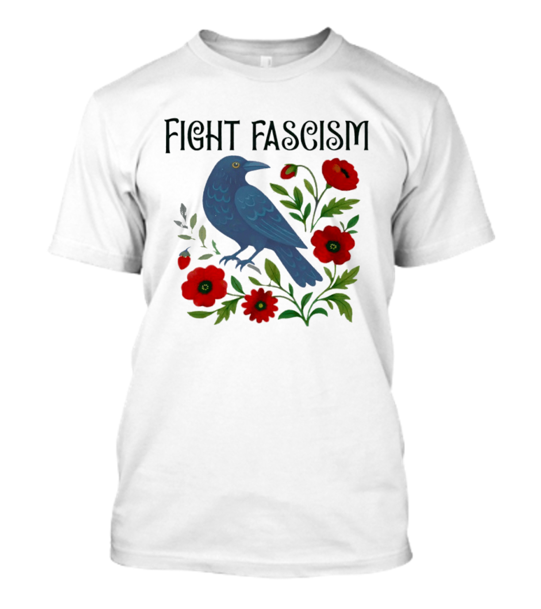 Fight Fascism Floral Protest Resistance T-Shirt
