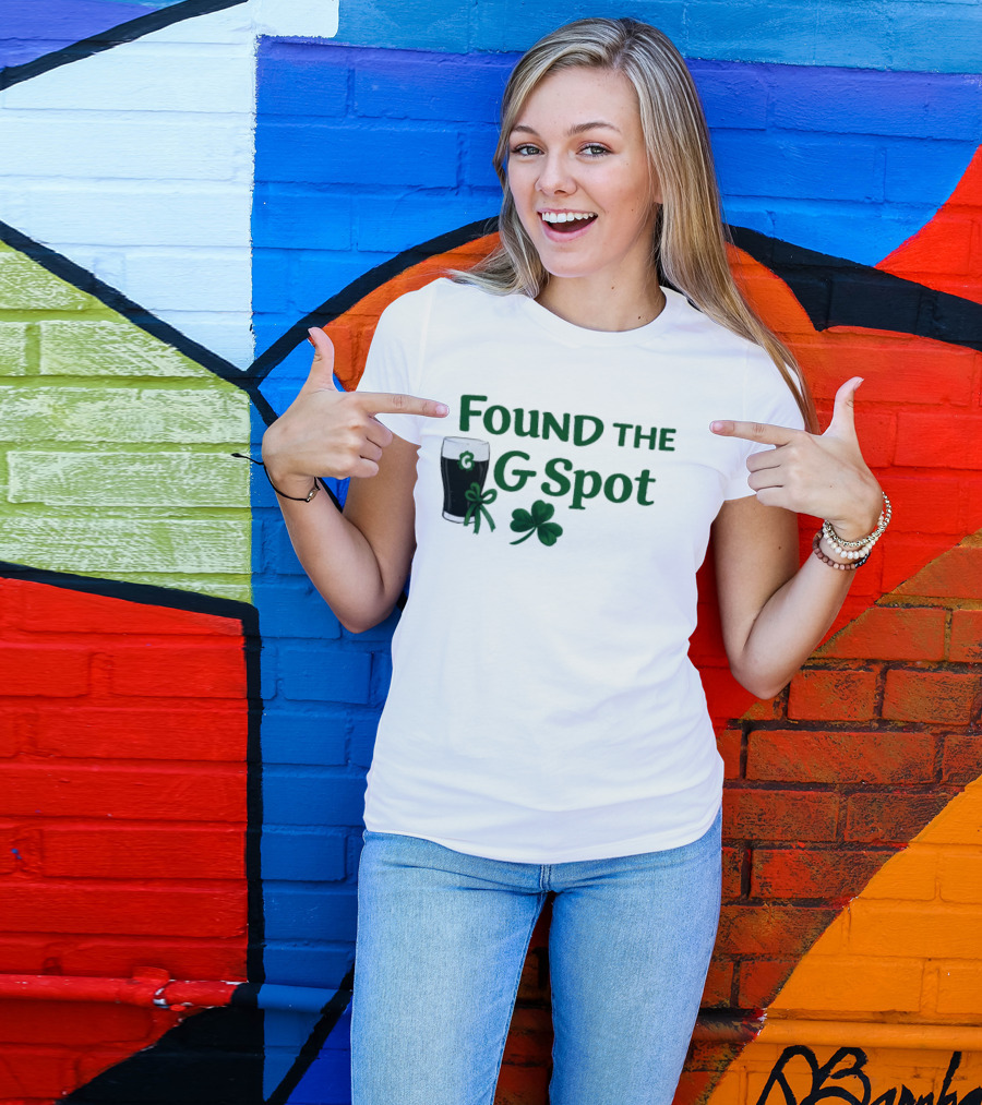 Found The G Spot Pint Glass Shamrock Lucky T-Shirt