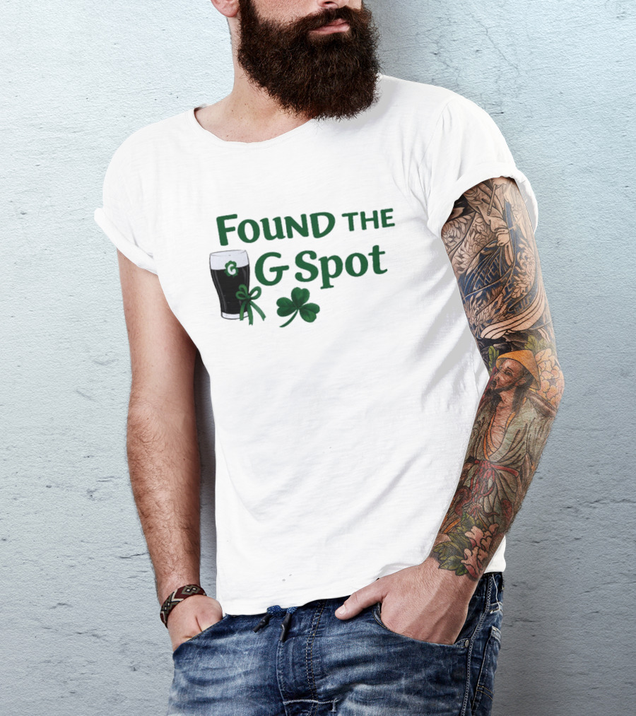 Found The G Spot Pint Glass Shamrock Lucky T-Shirt