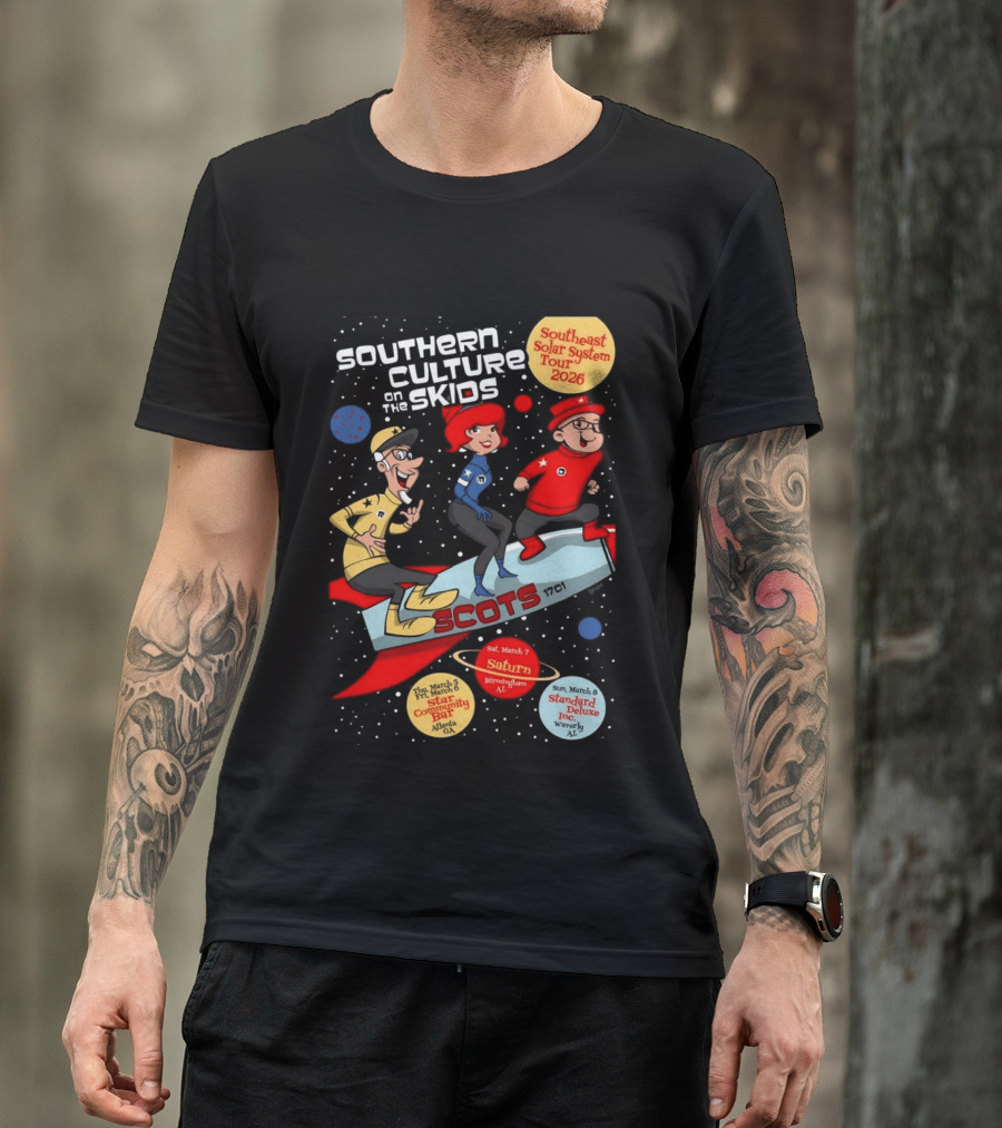 Southern Culture On The Skids Southeast Solar System Tour 2026 Saturn Birmingham AL Star Community Bar Standard Deluxe Inc T-Shirt