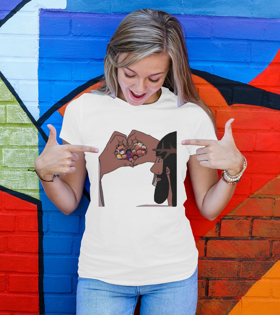 Jesus Love Includes Everyone Heart Hands Diversity Faces T-Shirt