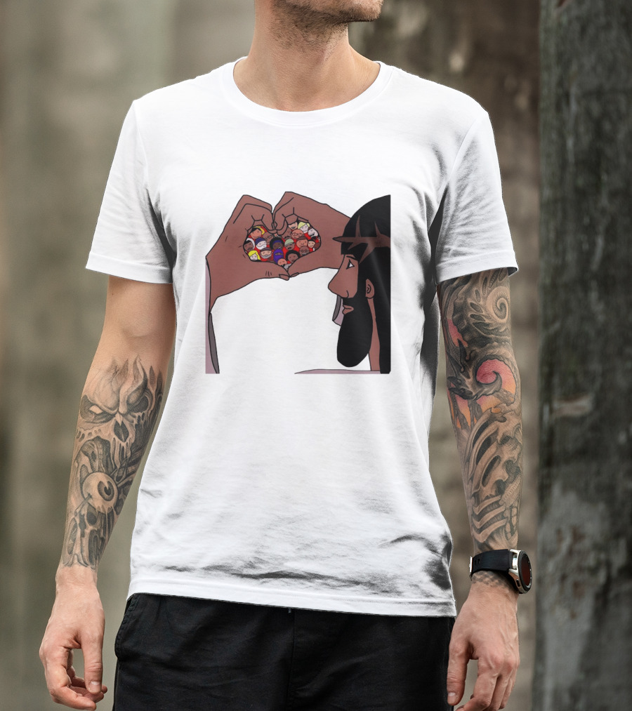 Jesus Love Includes Everyone Heart Hands Diversity Faces T-Shirt