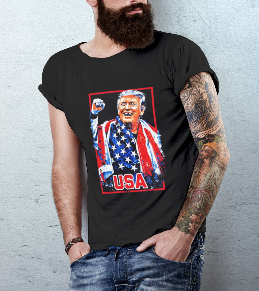 Team USA Hockey Trump USA Patriotic Flag T-Shirt