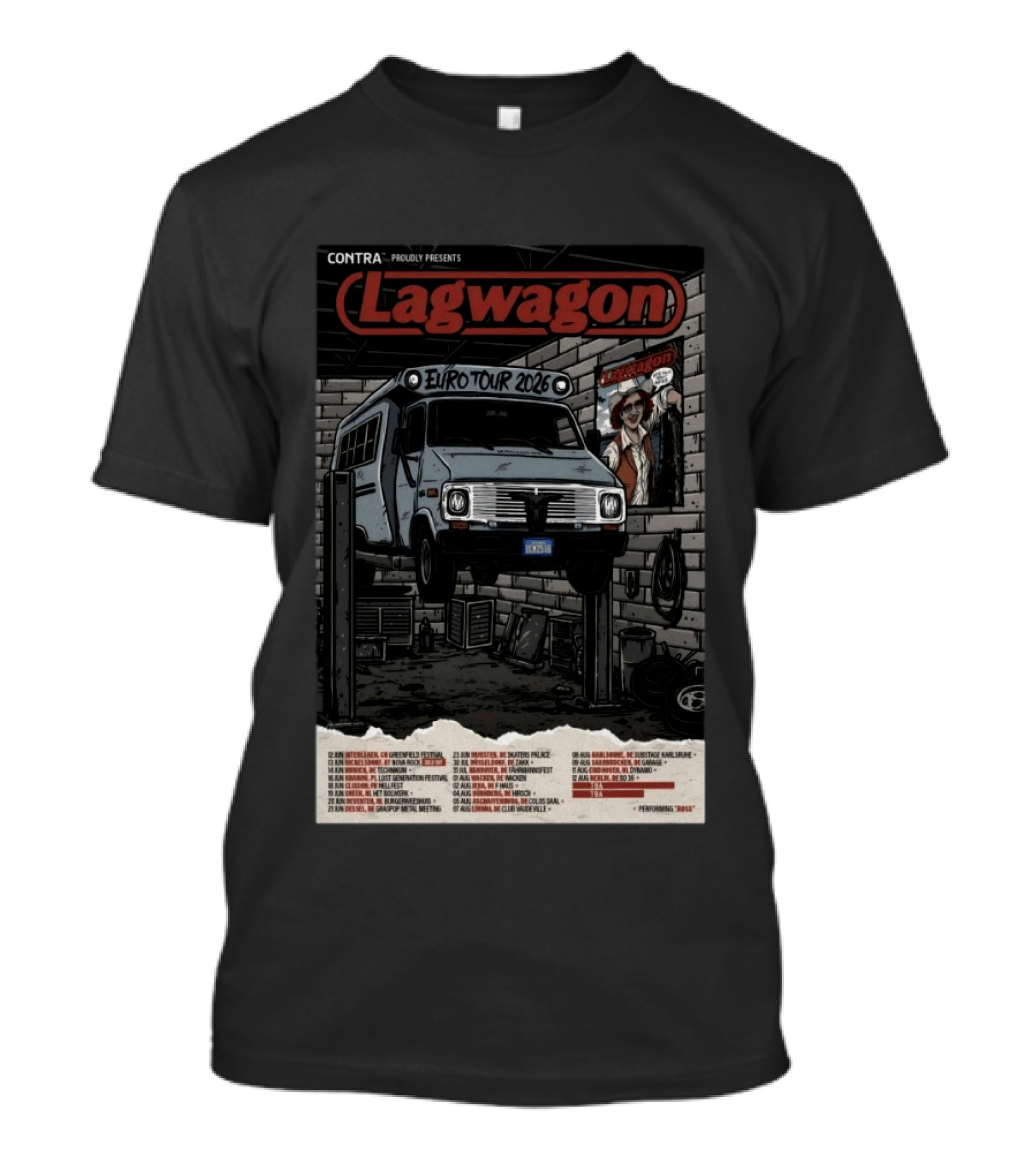 Lagwagon Euro Tour 2026 Contra Presents Europe Dates T-Shirt