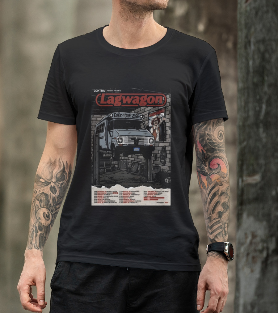 Lagwagon Euro Tour 2026 Contra Presents Europe Dates T-Shirt