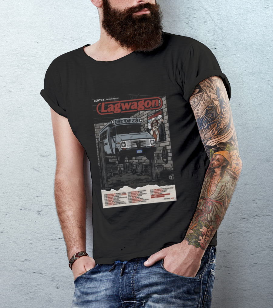 Lagwagon Euro Tour 2026 Contra Presents Europe Dates T-Shirt