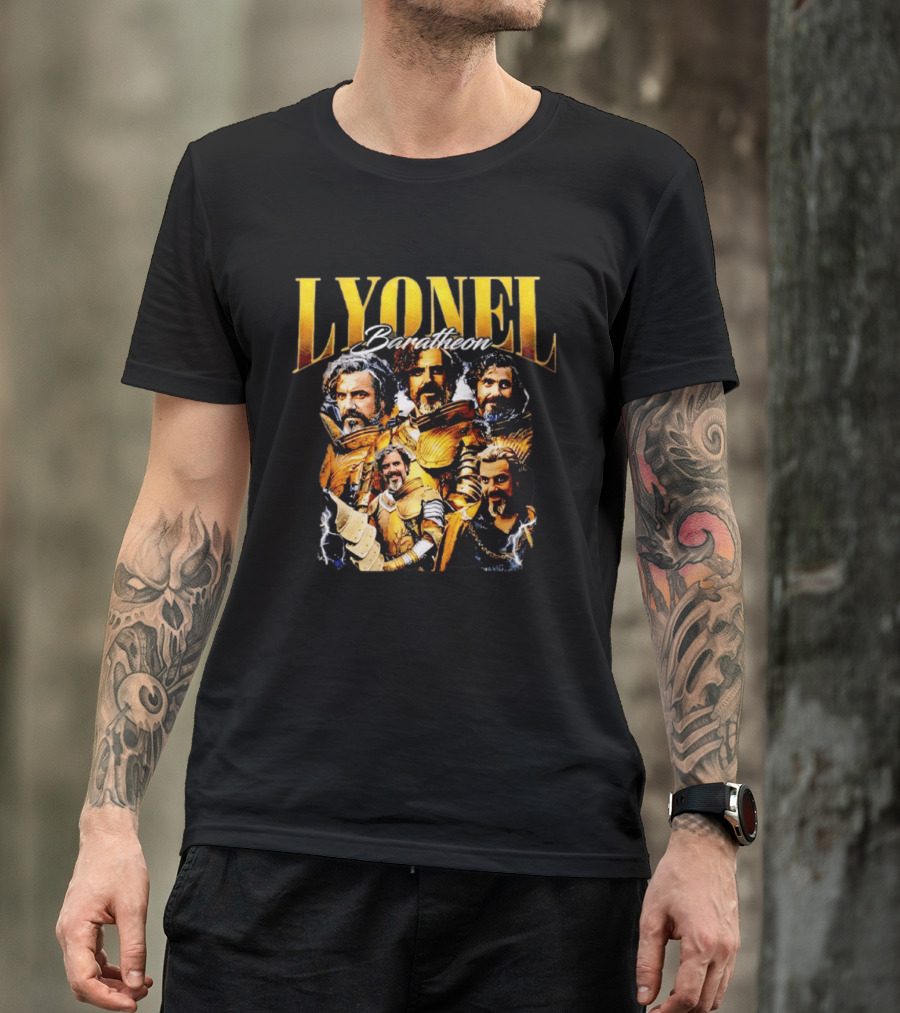 Lyonel Baratheon Golden Armor Kingsguard Character Montage T-Shirt